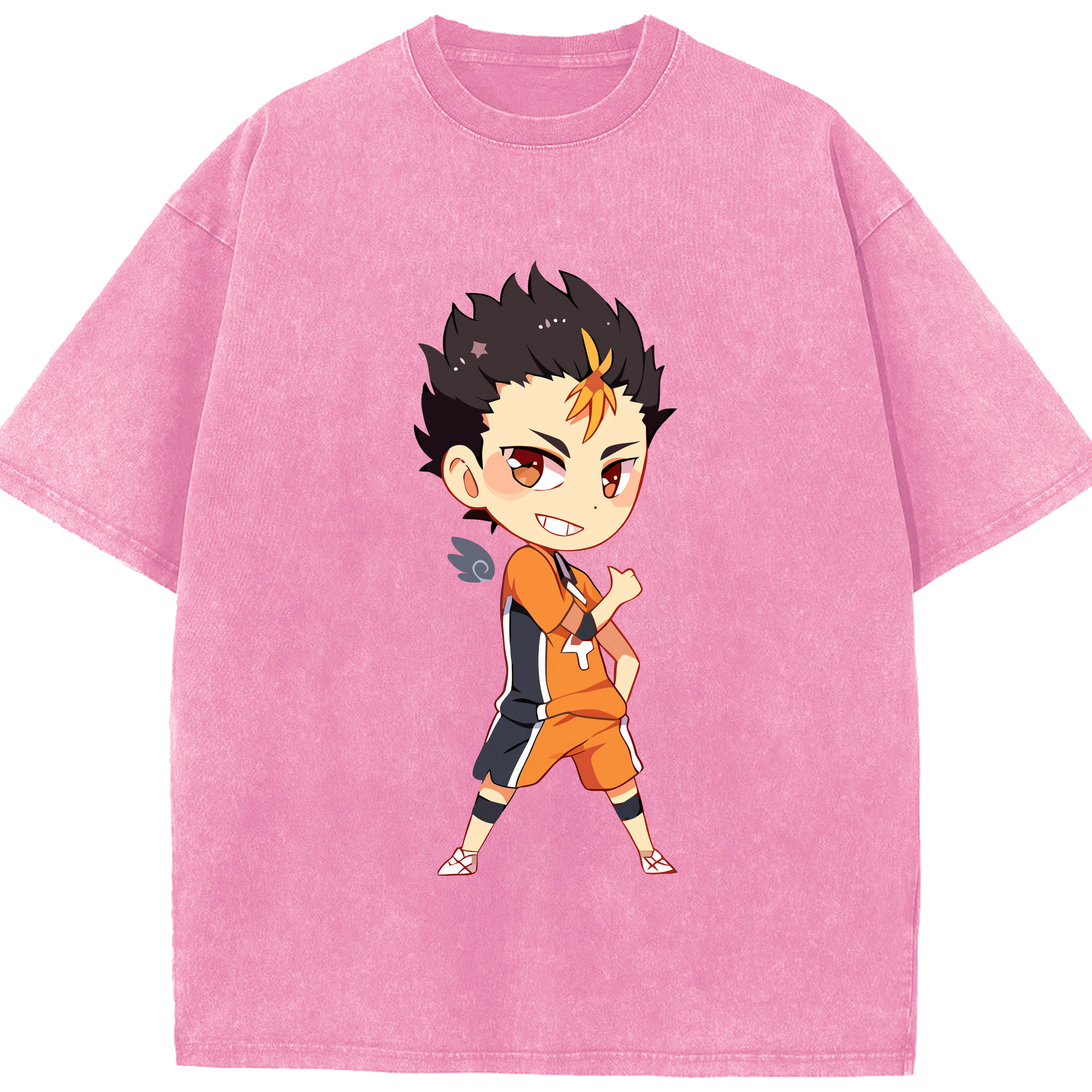 （画像用） ハイキュー!! Haikyu!! 綿100% ヴィンテージ風 半袖Tシャツ（フロントプリント）